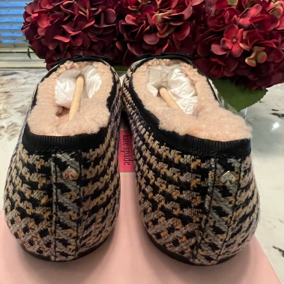 NIB Kate Spade New York Honey Shearling Grey Multi Ballet Flats size 9B - Picture 6 of 9